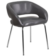 Flash Furniture CH-162731-GY-GG Fusion Series Contemporary Gray LeatherSoft Side Reception Chair