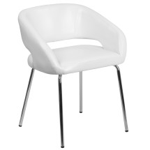 Flash Furniture CH-162731-WH-GG Fusion Series Contemporary White LeatherSoft Side Reception Chair