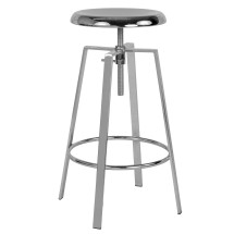 Flash Furniture CH-181070-26S-CHR-GG Industrial Style Swivel Lift Adjustable Height Barstool in Chrome Finish