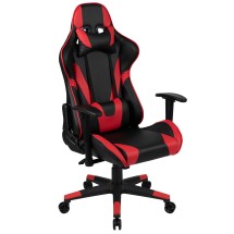 Flash Furniture CH-187230-1-Red-GG X20 Red LeatherSoft Gaming / Racing Office Ergonomic Swivel Chair with Reclining Back
