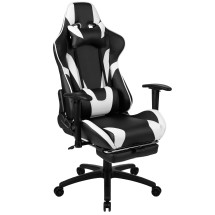Flash Furniture CH-187230-BK-GG X30 Black LeatherSoft Gaming / Racing Reclining Computer Chair with Slide-Out Footrest
