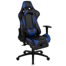 Flash Furniture CH-187230-BL-GG X30 Reclining Gaming / Racing Office Ergonomic Reclining Computer Chair, Slide-Out Footrest