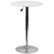 Flash Furniture CH-2-GG 23.75'' Round Adjustable Height White Wood Table