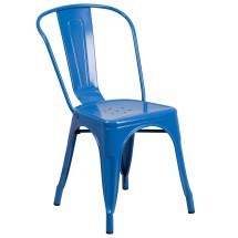 Flash Furniture CH-31230-BL-GG Blue Metal Indoor/Outdoor Stackable Chair