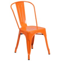 Flash Furniture CH-31230-OR-GG Orange Metal Indoor/Outdoor Stackable Chair