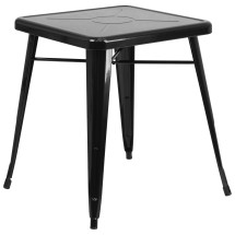 Flash Furniture CH-31330-29-BK-GG 23.75&quot; Square Black Metal Indoor/Outdoor Table