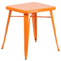 Flash Furniture CH-31330-29-OR-GG 23.75" Square Orange Metal Indoor/Outdoor Table