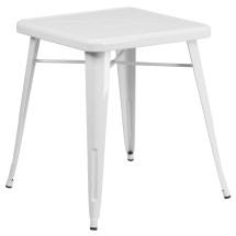 Flash Furniture CH-31330-29-WH-GG 23.75&quot; Square White Metal Indoor/Outdoor Table