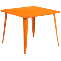 Flash Furniture CH-51050-29-OR-GG 35.5" Square Orange Metal Indoor/Outdoor Table