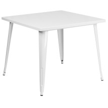 Flash Furniture CH-51050-29-WH-GG 35.5" Square White Metal Indoor/Outdoor Table