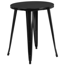 Flash Furniture CH-51080-29-BK-GG 24" Round Black Metal Indoor/Outdoor Table
