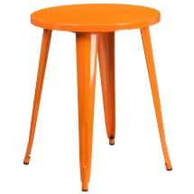 Flash Furniture CH-51080-29-OR-GG 24" Round Orange Metal Indoor/Outdoor Table