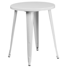 Flash Furniture CH-51080-29-WH-GG 24" Round White Metal Indoor/Outdoor Table