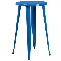 Flash Furniture CH-51080-40-BL-GG 24&quot; Round Blue Metal Indoor/Outdoor Bar Height Table