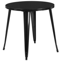 Flash Furniture CH-51090-29-BK-GG 30&quot; Round Black Metal Indoor/Outdoor Table