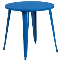 Flash Furniture CH-51090-29-BL-GG 30" Round Blue Metal Indoor/Outdoor Table