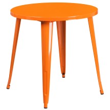 Flash Furniture CH-51090-29-OR-GG 30" Round Orange Metal Indoor/Outdoor Table