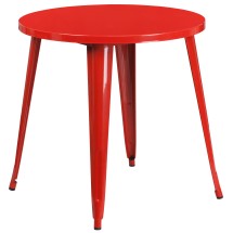 Flash Furniture CH-51090-29-RED-GG 30&quot; Round Red Metal Indoor/Outdoor Table