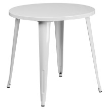 Flash Furniture CH-51090-29-WH-GG 30&quot; Round White Metal Indoor/Outdoor Table