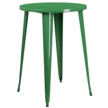 Flash Furniture CH-51090-40-GN-GG 30" Round Green Metal Indoor/Outdoor Bar Height Table
