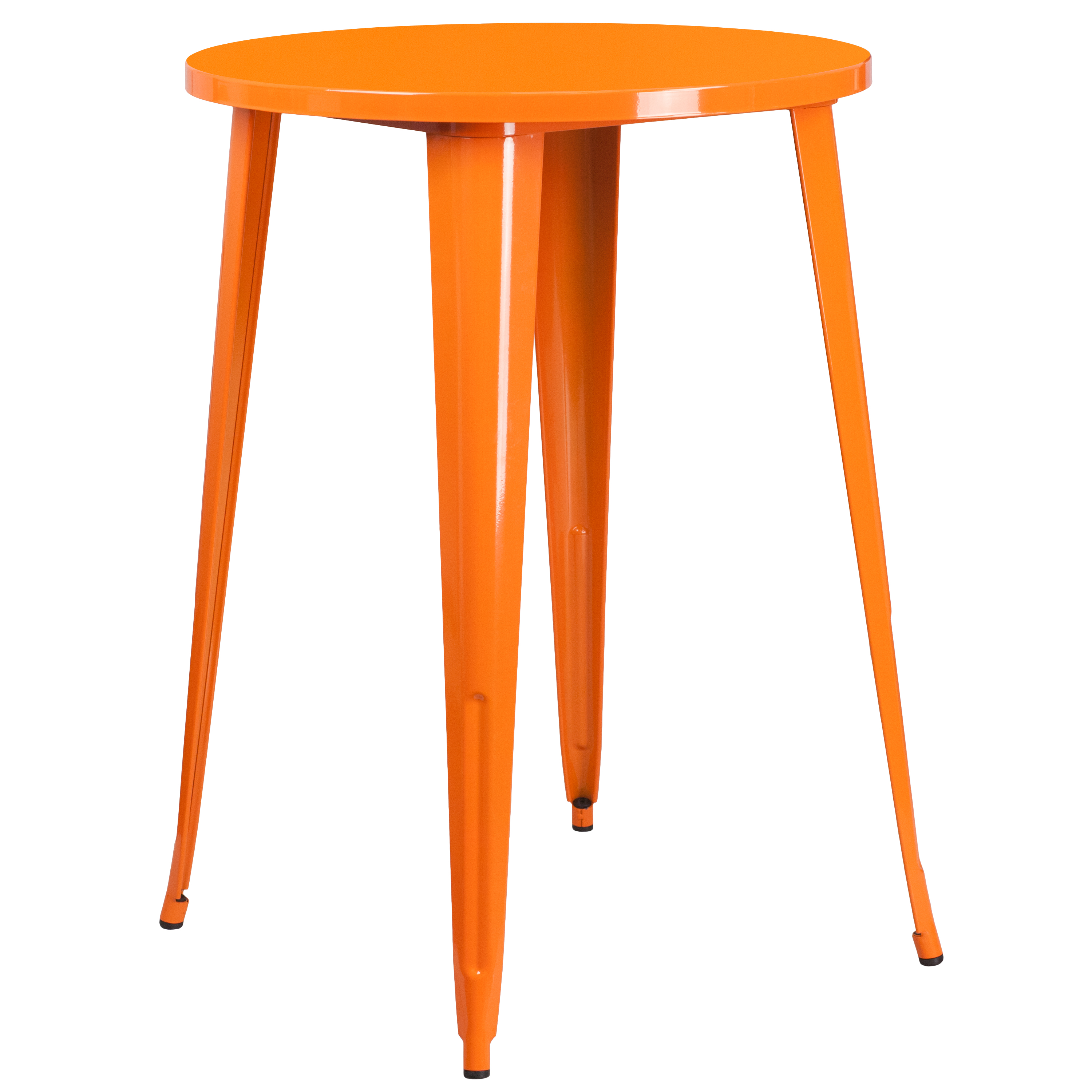 Flash Furniture CH-51090-40-OR-GG 30" Round Orange Metal Indoor/Outdoor Bar Height Table