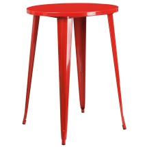Flash Furniture CH-51090-40-RED-GG 30&quot; Round Red Metal Indoor/Outdoor Bar Height Table