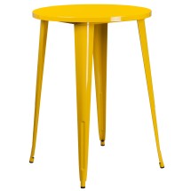 Flash Furniture CH-51090-40-YL-GG 30&quot; Round Yellow Metal Indoor/Outdoor Bar Height Table