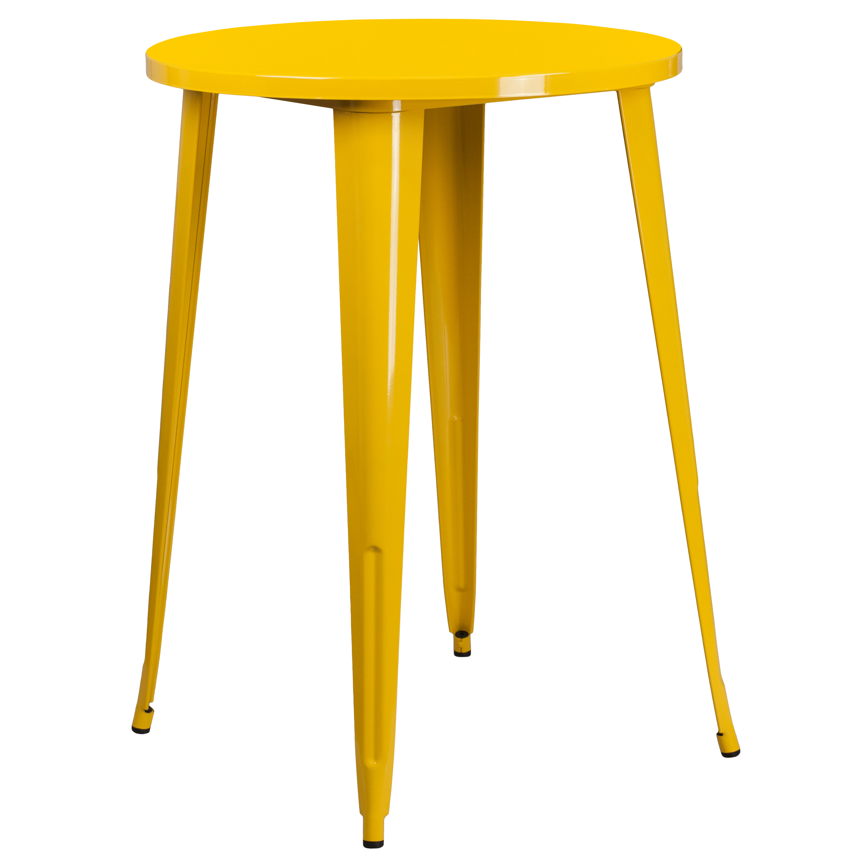 Flash Furniture CH-51090-40-YL-GG 30" Round Yellow Metal Indoor/Outdoor Bar Height Table