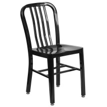 Flash Furniture CH-61200-18-BK-GG Commercial Grade Black Metal Indoor/Outdoor Chair