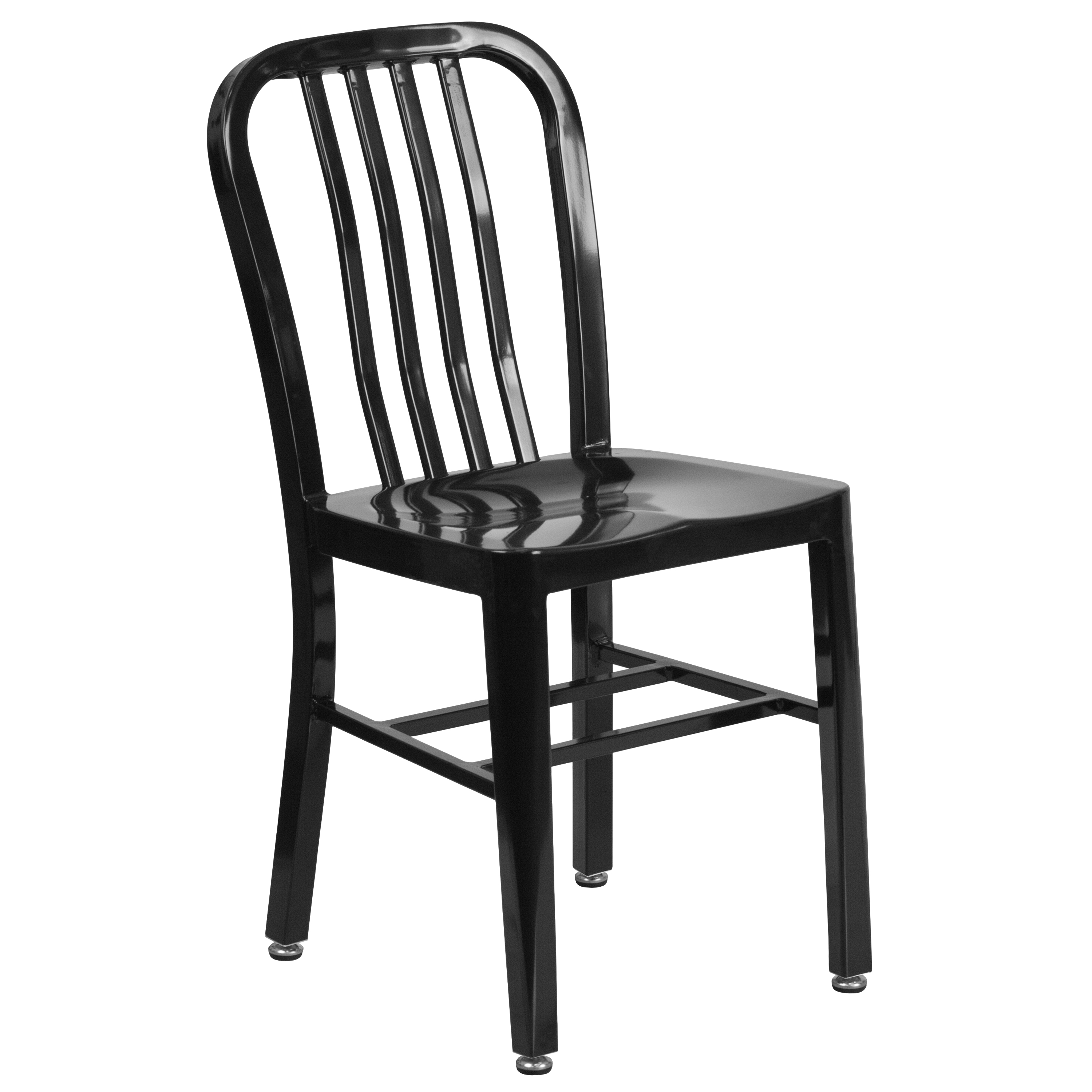Flash Furniture CH-61200-18-BK-GG Commercial Grade Black Metal Indoor/Outdoor Chair