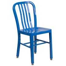 Flash Furniture CH-61200-18-BL-GG Commercial Grade Blue Metal Indoor/Outdoor Chair