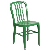 Flash Furniture CH-61200-18-GN-GG Commercial Grade Green Metal Indoor/Outdoor Chair