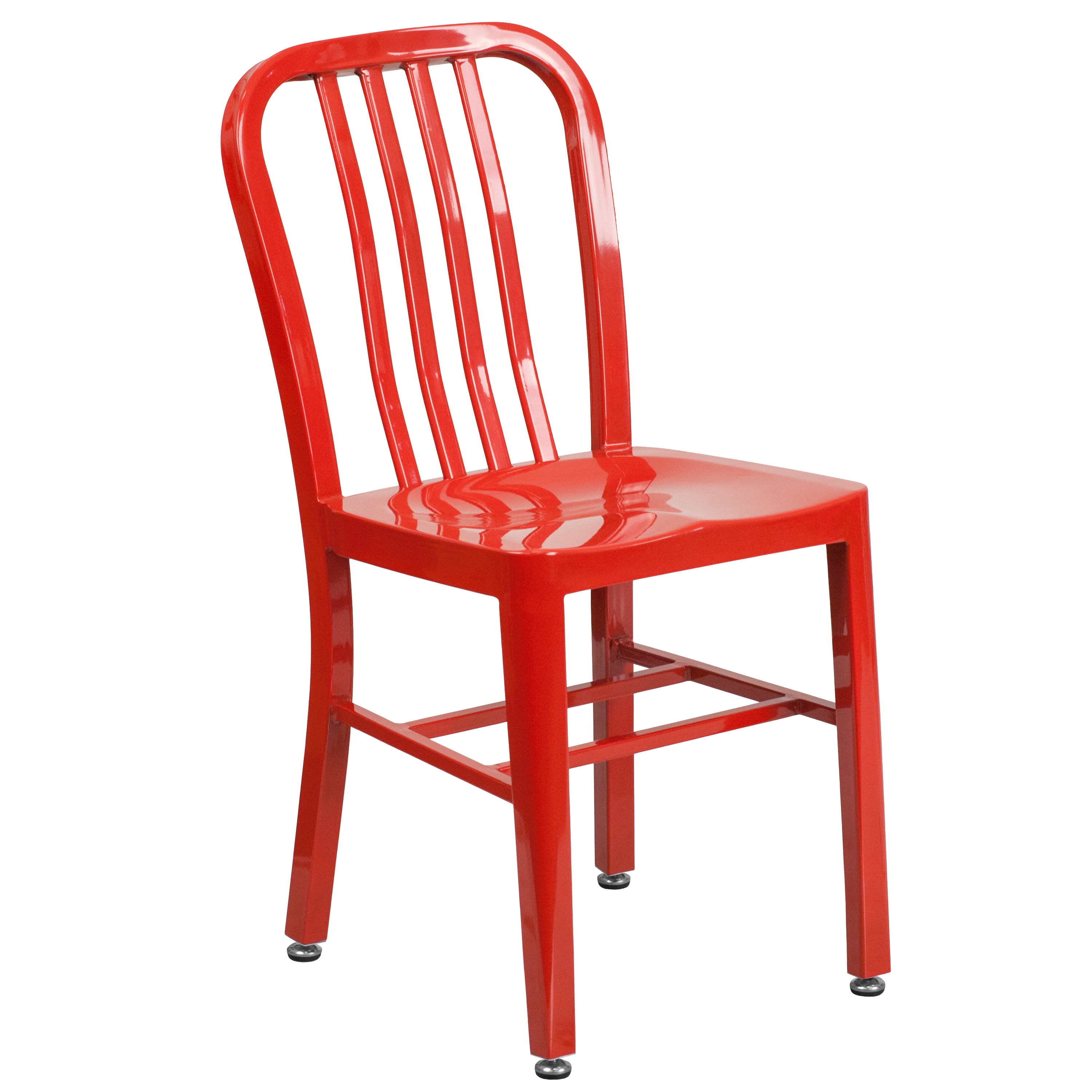 Flash Furniture CH-61200-18-RED-GG Commercial Grade Red Metal Indoor/Outdoor Chair