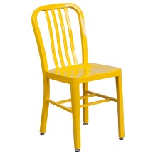 Flash Furniture CH-61200-18-YL-GG Commercial Grade Yellow Metal Indoor/Outdoor Chair