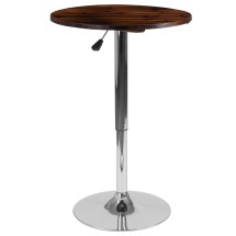 Flash Furniture CH-9-GG Hills 23.5'' Round Adjustable Height Rustic Pine Wood Table