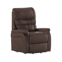 Flash Furniture CH-US-153062L-CGN-LEA-GG Hercules Cognac LeatherSoft Remote Powered Lift Recliner for Elderly