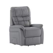 Flash Furniture CH-US-153062L-GY-LEA-GG Hercules Gray LeatherSoft Remote Powered Lift Recliner for Elderly