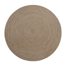 Flash Furniture CI-19-3694-4-GG Kelsey 4' Round Braided Design Natural Jute and Polyester Blend Indoor Area Rug