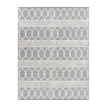 Flash Furniture CI-21-231-810-GY-GG Deanna Indoor Geometric 8'x10' Area Rug - Hand Woven Gray Area Rug with Ivory Diamond Pattern