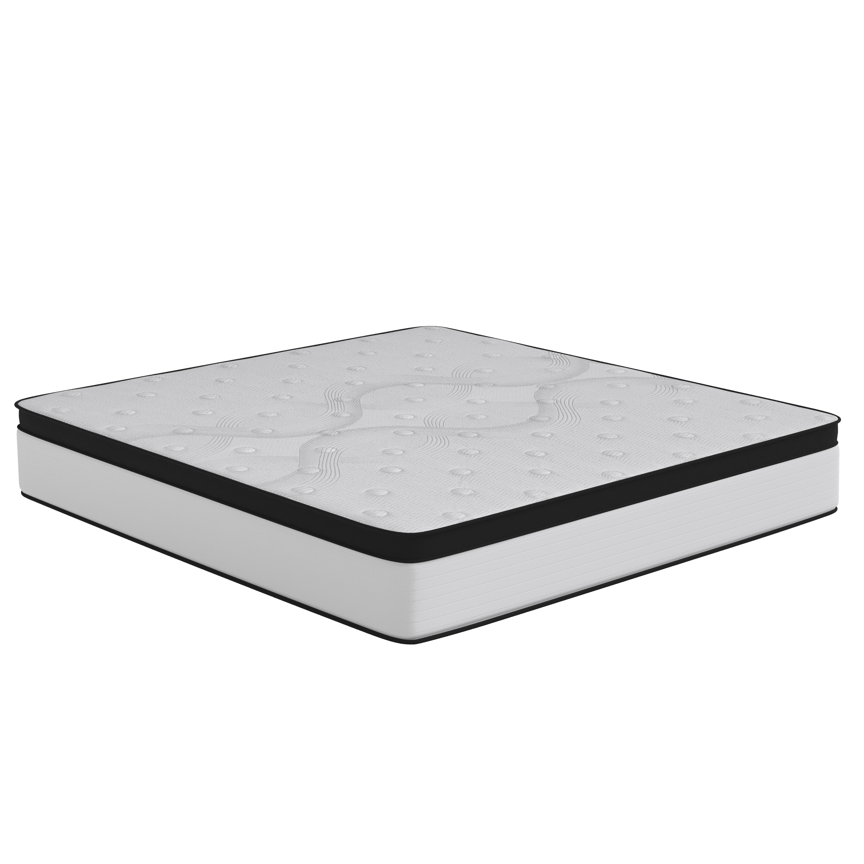 Flash Furniture CL-FR231-12-K-GG Capri Comfortable Sleep Firm 12" Hybrid Pocket Spring Mattress, Extra Firm, King Mattress in a Box