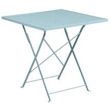 Flash Furniture CO-1-SKY-GG 28" Square Sky Blue Indoor/Outdoor Steel Folding Patio Table