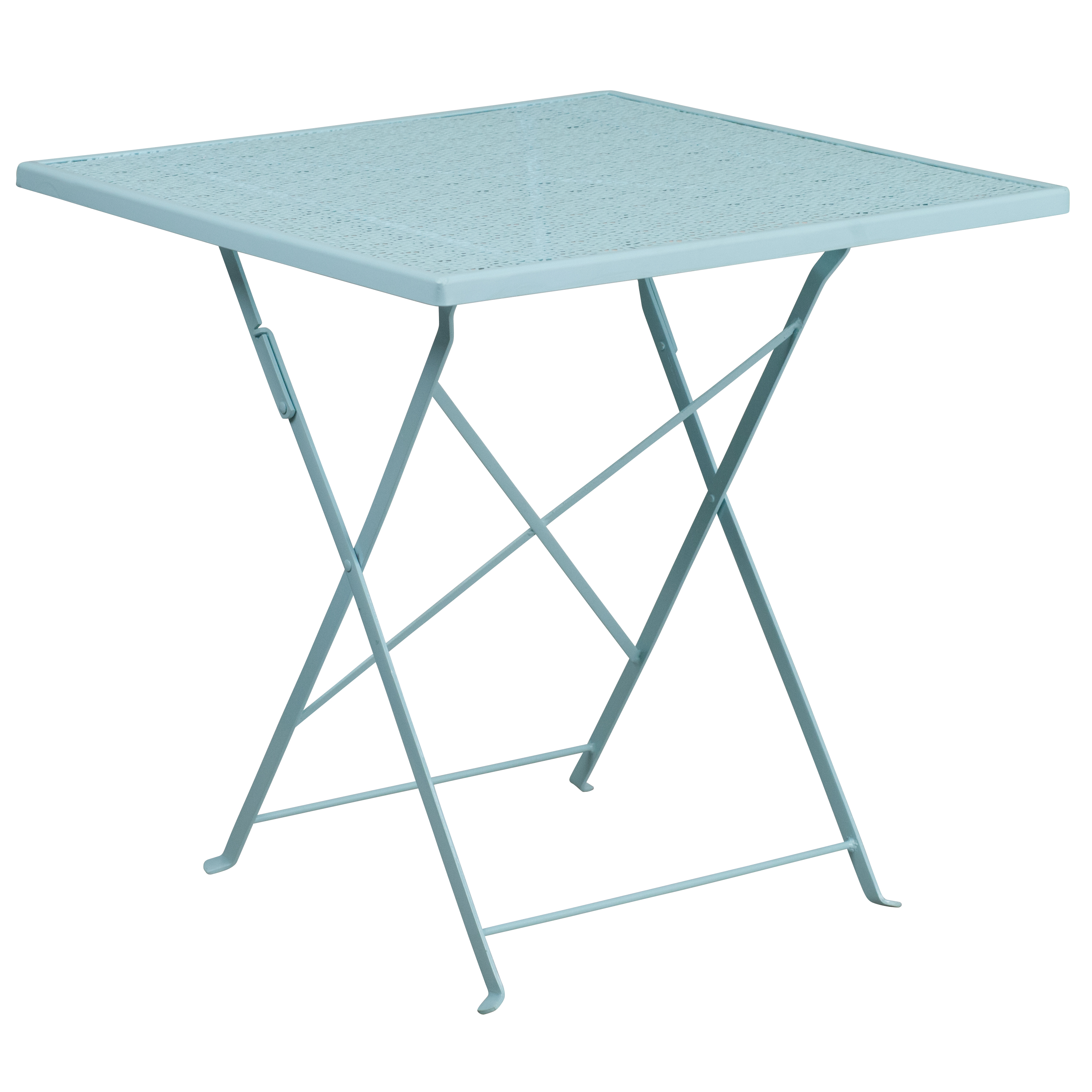 Flash Furniture CO-1-SKY-GG 28" Square Sky Blue Indoor/Outdoor Steel Folding Patio Table