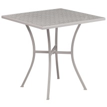 Flash Furniture CO-5-SIL-GG 28&quot; Square Light Gray Indoor/Outdoor Steel Patio Table