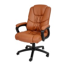 Flash Furniture CX-1179H-BR-GG Big & Tall 400 lb. Brown LeatherSoft Swivel Office Chair with Padded Arms