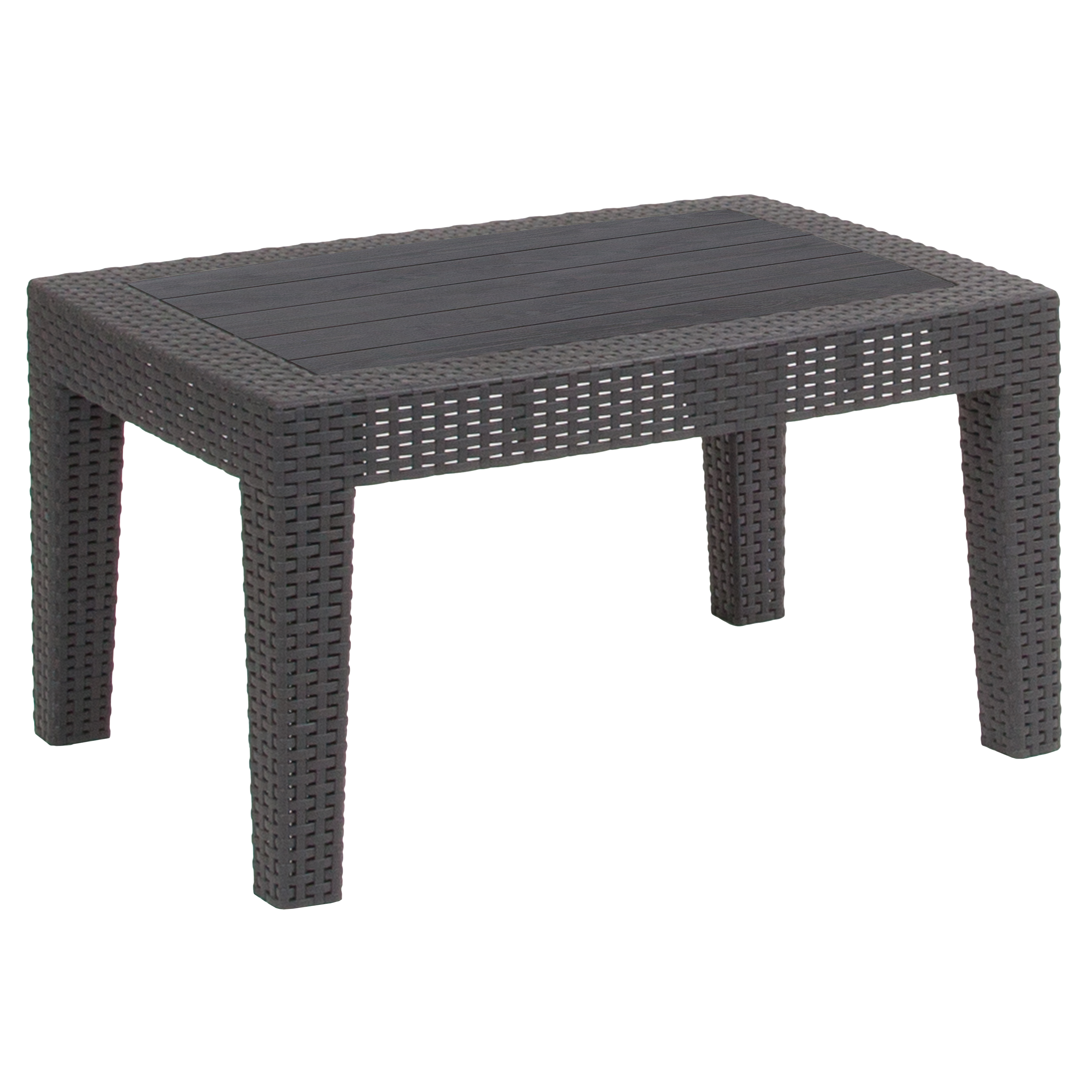Flash Furniture DAD-SF2-T-DKGY-GG Seneca Dark Gray Faux Rattan Coffee Table