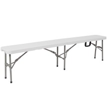 Flash Furniture DAD-YCD-183Z-2-GG 11''W x 72&quot;L Bi-Fold Granite White Folding Bench with Carry Handle