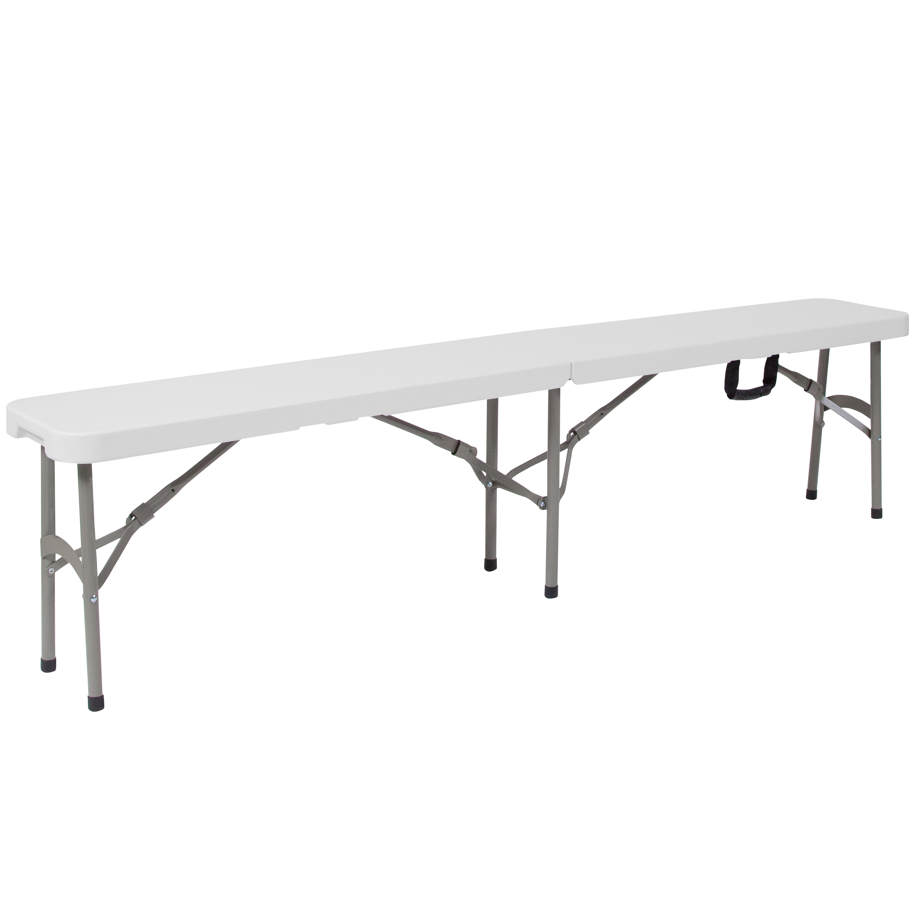 Flash Furniture DAD-YCD-183Z-2-GG 11''W x 72"L Bi-Fold Granite White Folding Bench with Carry Handle
