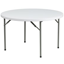 Flash Furniture DAD-YCZ-122R-GG 4' Round Granite White Plastic Folding Table