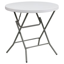Flash Furniture DAD-YCZ-80R-GW-GG 2.63' Round Granite White Plastic Folding Table
