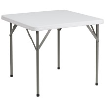 Flash Furniture DAD-YCZ-86-GG 2.85' Square Granite White Plastic Folding Table